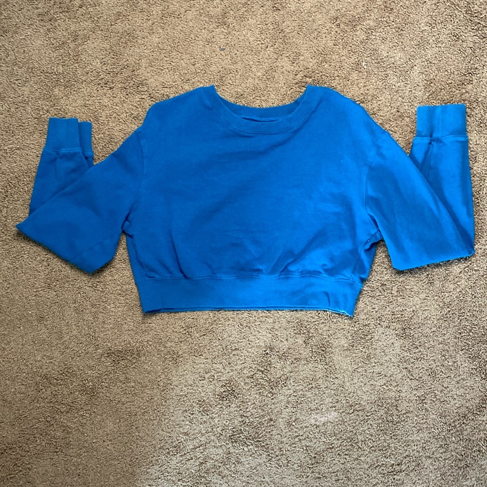 SHEIN Cropped Blue Sweatshirt - Picture 1 of 1